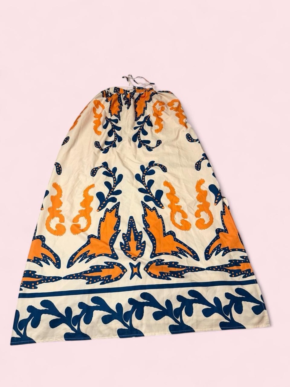 SHEIN Cream Maxi dress with Orange & Navy Floral Print